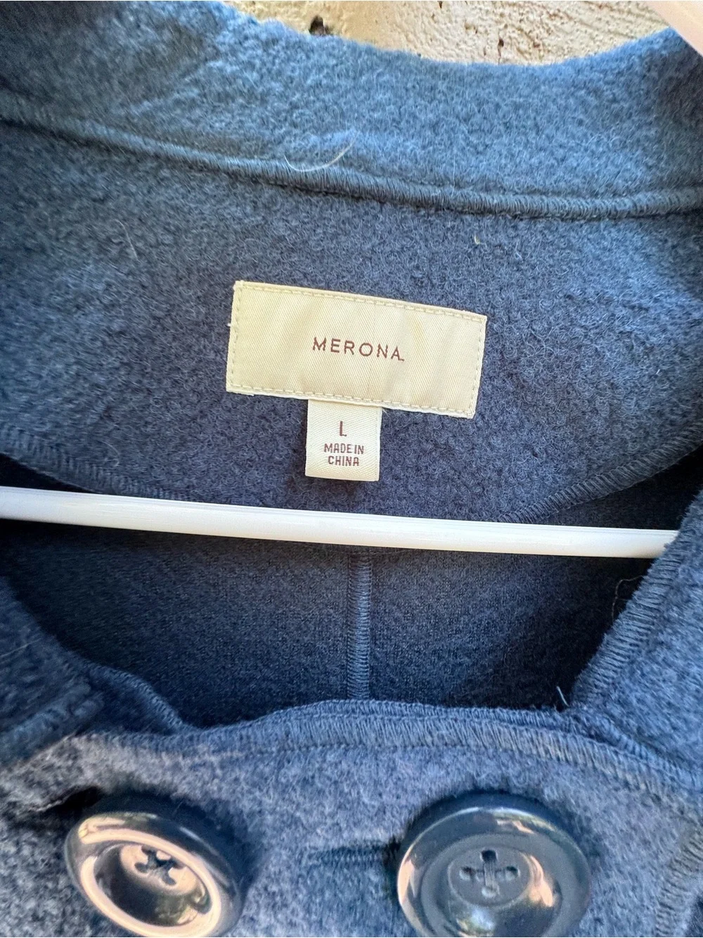 Merona Wool Blend Blue Peacoat Short Double Breasted Collared Size L